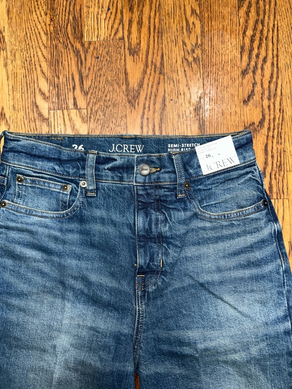NWT J. Crew High-Rise Wide-Leg Jeans in Medium Blue Denim Size 26 never worn - Picture 9 of 11